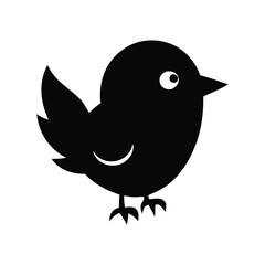a vector silhouette of a cute logo bird