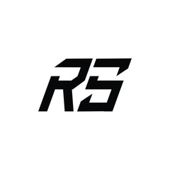 RS monogram logo design letter text name symbol monochrome logotype alphabet character simple logo
