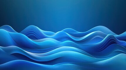 Abstract blue waves flowing, dark background, digital art, website banner