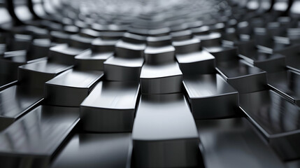 Obraz premium Abstract close-up of textured metallic surfaces with a wavy pattern.