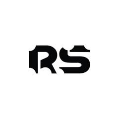 RS monogram logo design letter text name symbol monochrome logotype alphabet character simple logo