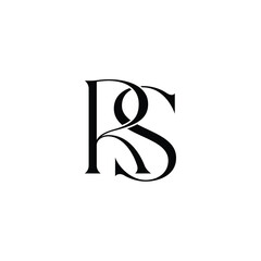 RS monogram logo design letter text name symbol monochrome logotype alphabet character simple logo