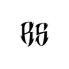 RS monogram logo design letter text name symbol monochrome logotype alphabet character simple logo