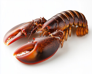 A studio-quality image of a lobster tail showcasing sharp textures against a pure white background.