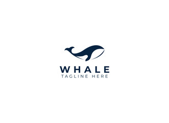 whale logo icon design template. Ocean whale logo design vector
