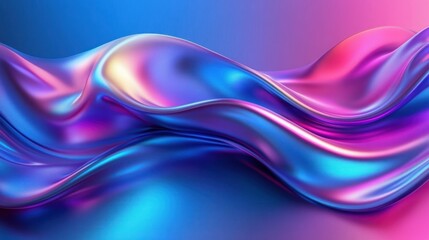 Naklejka premium Iridescent liquid flowing, vibrant gradient background, digital art, website banner