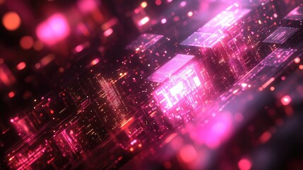 Obraz premium Digital Cubes Glow Brightly in Abstract