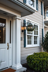 Elegant Home Exterior: Classic Design and Landscaping. A Showcase of Architectural Details and Curb Appeal.  Dream Home Entrance