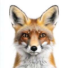 Fototapeta premium Realistic Close-Up Portrait of a Fox with Detailed Features