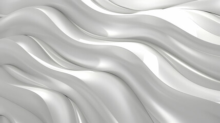 Obraz premium Abstract white waves create a smooth, flowing texture with light reflections.