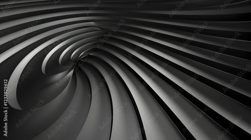 Poster abstract black and gray swirling patterns create a dynamic, modern visual experience.