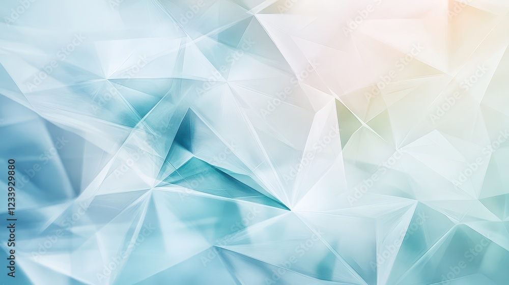Leinwandbilder A visually captivating abstract background featuring soft pastel colors and dynamic triangular shapes.