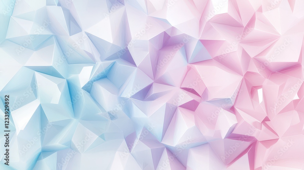 Poster A visually captivating abstract background featuring soft pastel colors and dynamic triangular shapes.