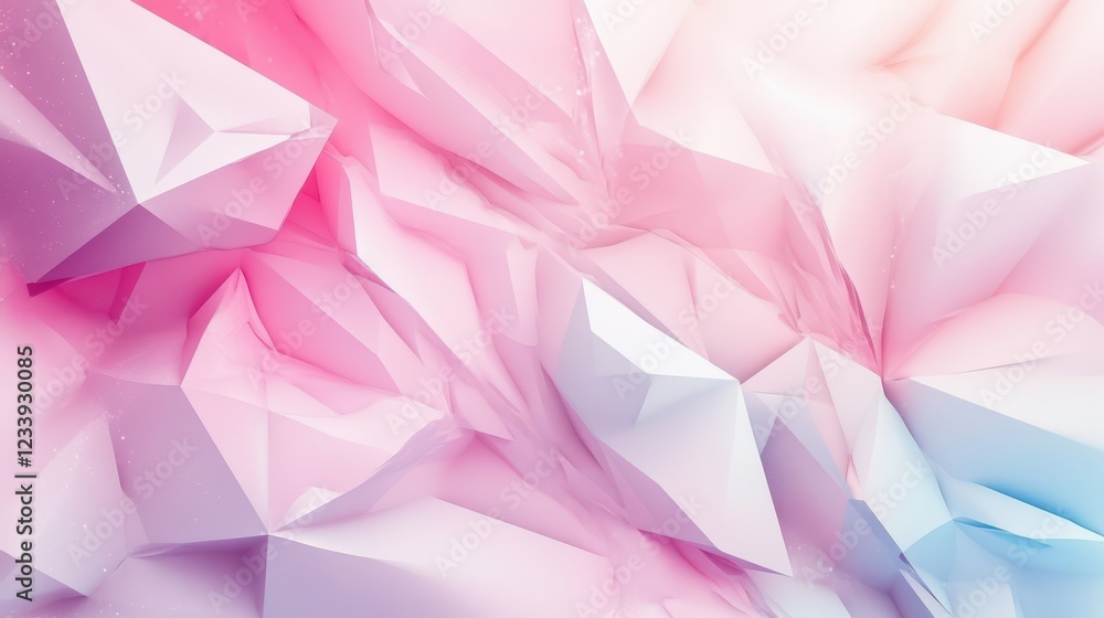 Poster A visually captivating abstract background featuring soft pastel colors and dynamic triangular shapes.