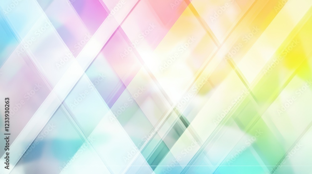 Poster A visually captivating abstract background featuring soft pastel colors and dynamic triangular shapes.