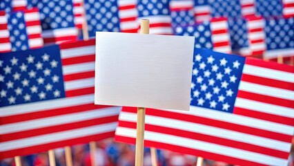Obraz premium Colorful homemade sign at political rally with bold letters and patriotic themes , banner