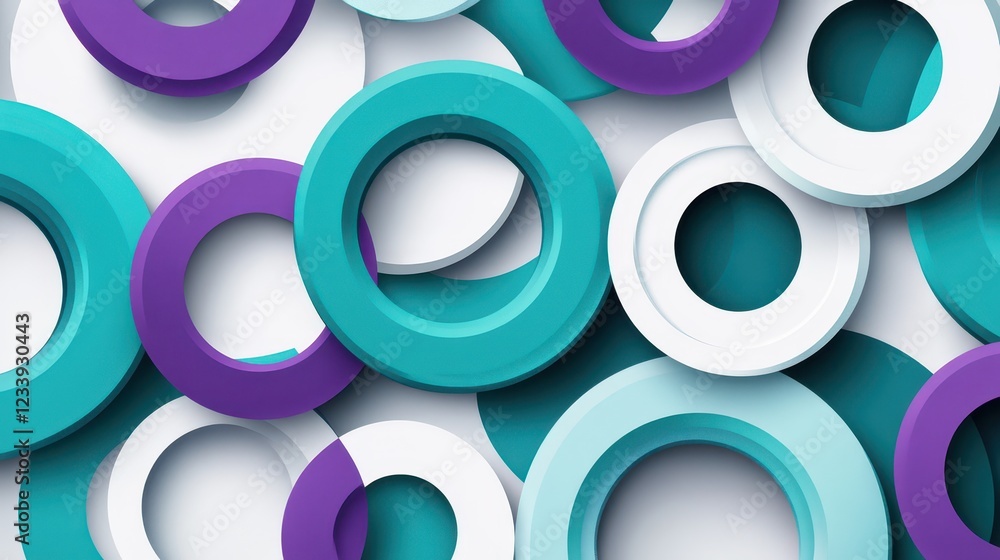 Poster A visually captivating background featuring geometric circle shapes with a grainy texture.