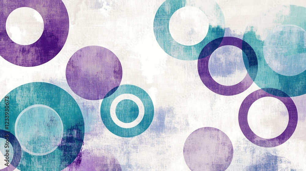 Poster A visually captivating background featuring geometric circle shapes with a grainy texture.
