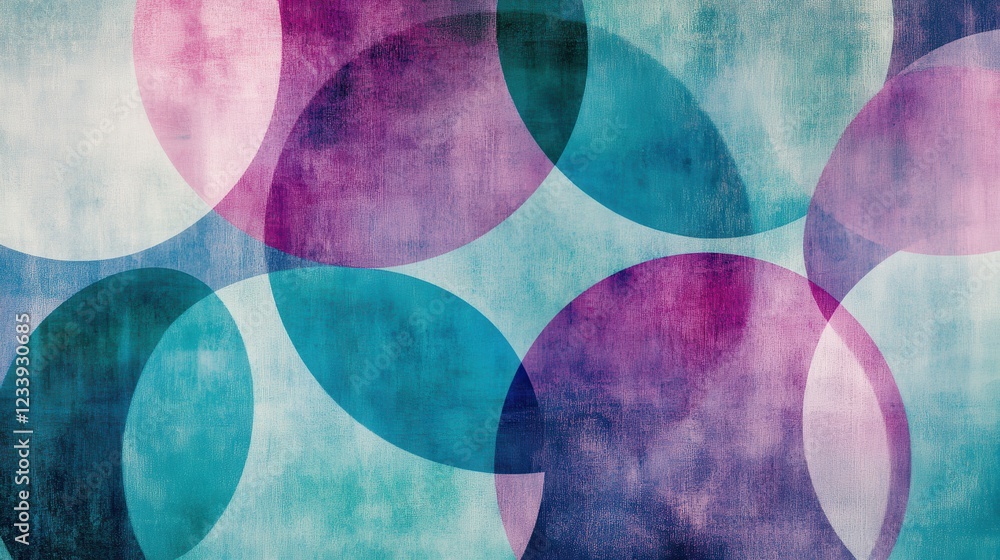 Poster A visually captivating background featuring geometric circle shapes with a grainy texture.