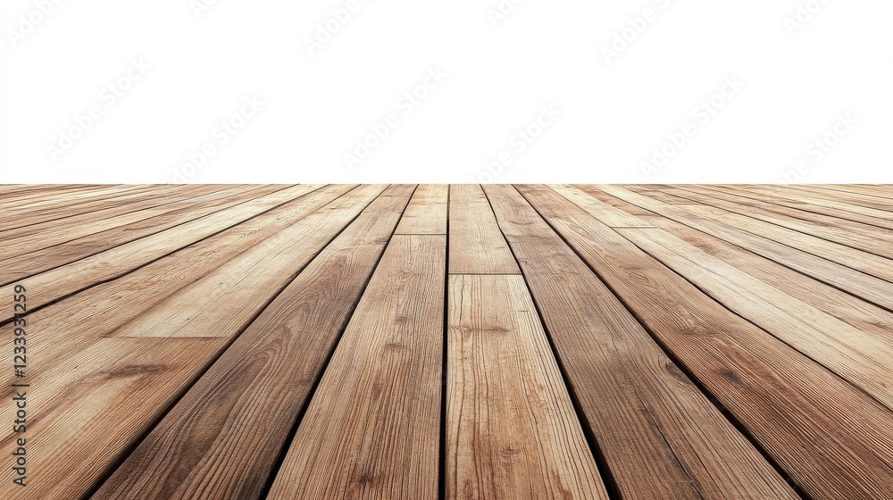 Poster wooden floor perspective with ample negative space for design or presentation use in a bright settin