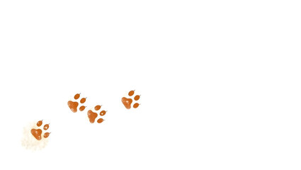 Paw vector foot trail print of cat. Dog, puppy silhouette animal diagonal tracks for t-shirts, backgrounds, patterns, websites, showcases design, greeting cards, child prints and etc.