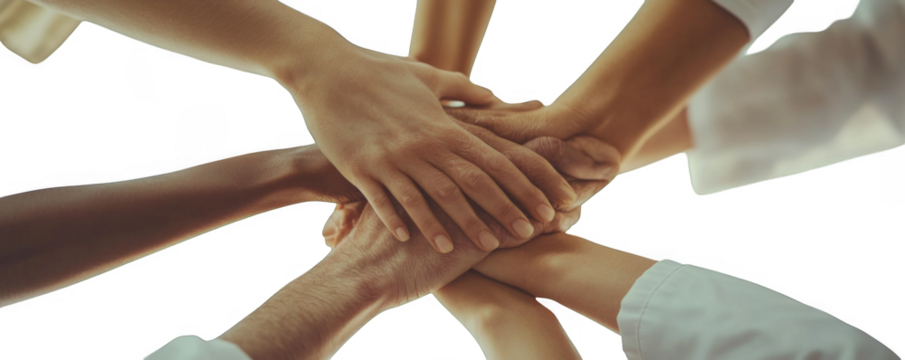 group of people holding hands