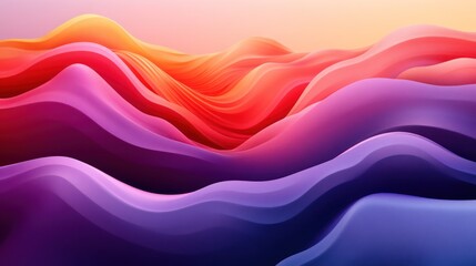 Obraz premium Abstract colorful waves, sunset sky, digital art, website background