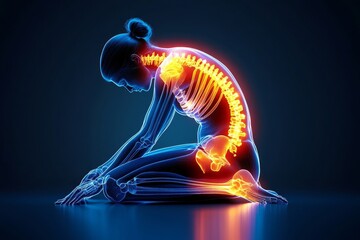 Back Pain Bad Posture Woman Sitting