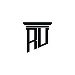 RU monogram logo design letter text name symbol monochrome logotype alphabet character simple logo
