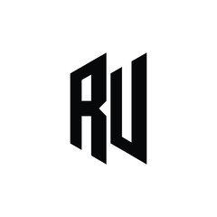 RU monogram logo design letter text name symbol monochrome logotype alphabet character simple logo