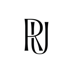 RU monogram logo design letter text name symbol monochrome logotype alphabet character simple logo