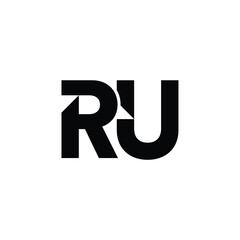 RU monogram logo design letter text name symbol monochrome logotype alphabet character simple logo