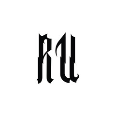 RU monogram logo design letter text name symbol monochrome logotype alphabet character simple logo