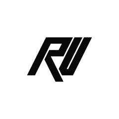 RU monogram logo design letter text name symbol monochrome logotype alphabet character simple logo