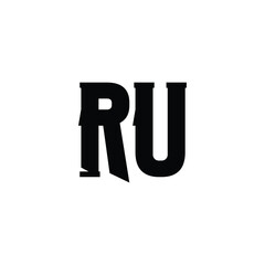RU monogram logo design letter text name symbol monochrome logotype alphabet character simple logo