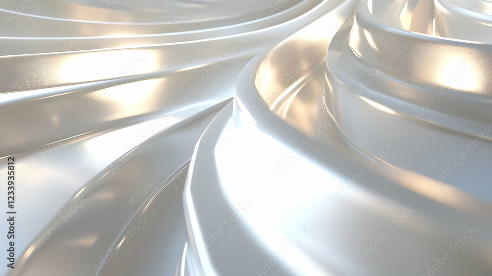 Poster a smooth, flowing surface with reflections, creating a sense of depth and motion.