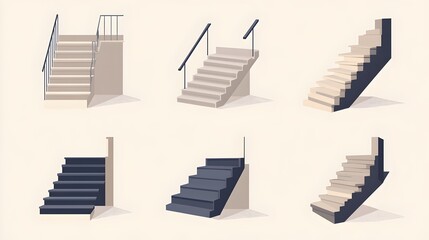 Collection of Unique Staircase Designs - Concept of Architectural and Geometric