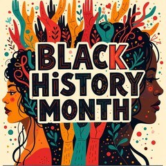 Horizontal vector background, African American history, celebration, pride, empowerment, Black History Month