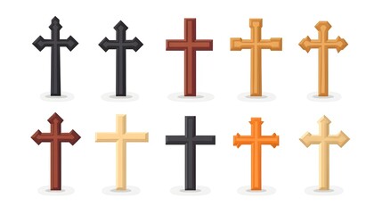 Different types of Christian Cross colorful