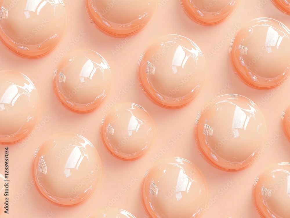 Aufkleber soothing symmetry: a mesmerizing abstract pattern of pearlescent spheres, each one shimmering with a