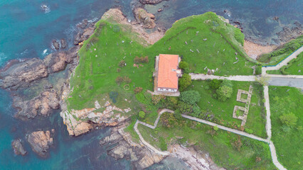 The old Greek school in Ahtopol, Bulgaria. Aerial view