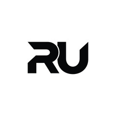 RU monogram logo design letter text name symbol monochrome logotype alphabet character simple logo