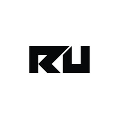 RU monogram logo design letter text name symbol monochrome logotype alphabet character simple logo