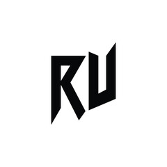 RU monogram logo design letter text name symbol monochrome logotype alphabet character simple logo