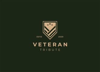 Military Veteran Army Patriotic Emblem Badge Label logo design