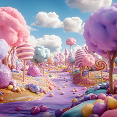 Whimsical Candy Wonderland: Sweet Tree Fantasy