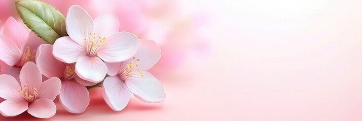 Beautiful pink sakura blossoms with soft pastel background