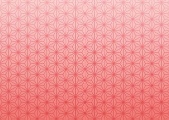 和柄の麻の葉　赤色背景　