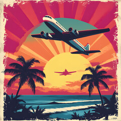 Sunset Escape: Aerial Journey over Tropical Paradise