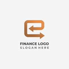 Modern Finance Logo with Letter E and Arrow Direction